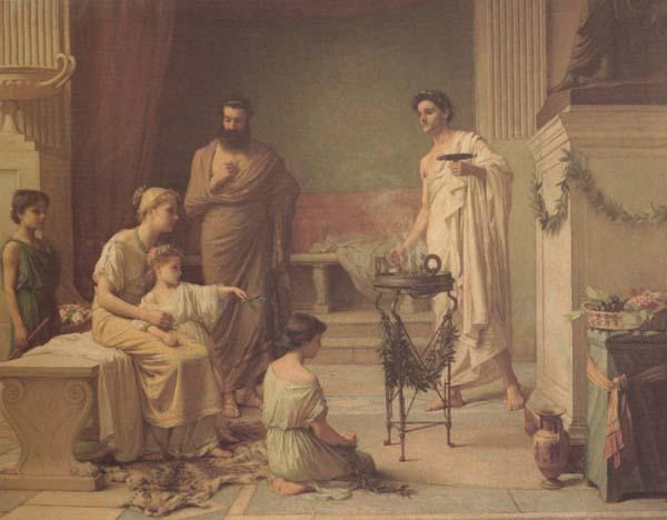 John William Waterhouse Sick Child brought into the Temple of Aesculapius (mk41) oil painting image